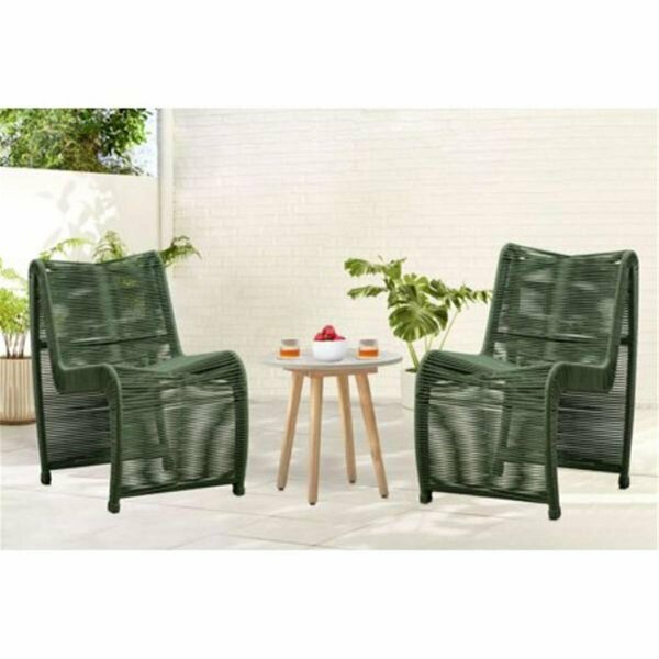 Boraam Lorenzo Rope Outdoor Patio Chairs, Olive Green - Set of 2 77144